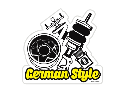 Naklejka na auto German Style, Gwint, Air Ride Bes