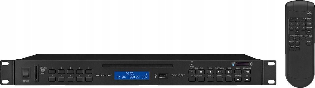 Odtwarzacz CD/MP3 Monacor CD-112/BT Bluetooth