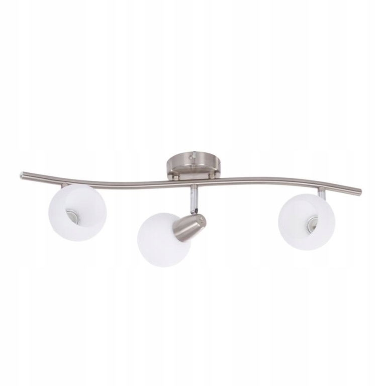 Reflektor sufitowy, spot krągłe klosze białe Vitalux 3xE14 satin nickel