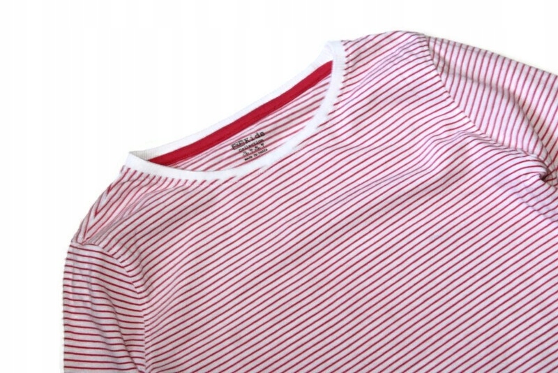 ah62*F&F* Biało różowa bluzka paski 7-8l 128