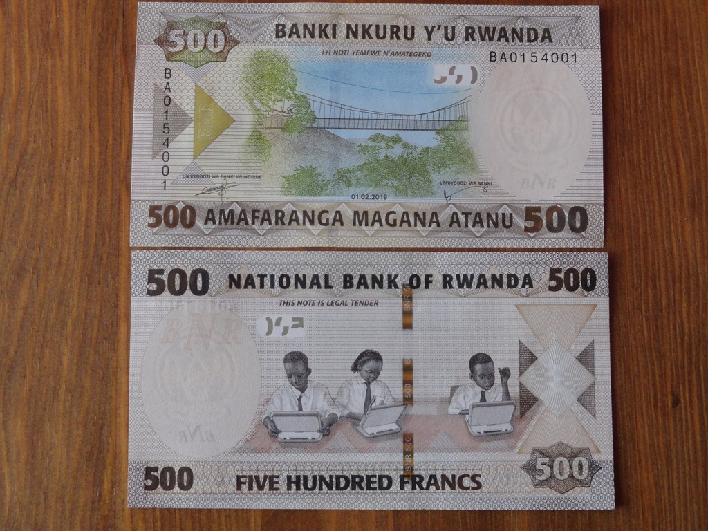 057.RWANDA 500 FRANKÓW UNC