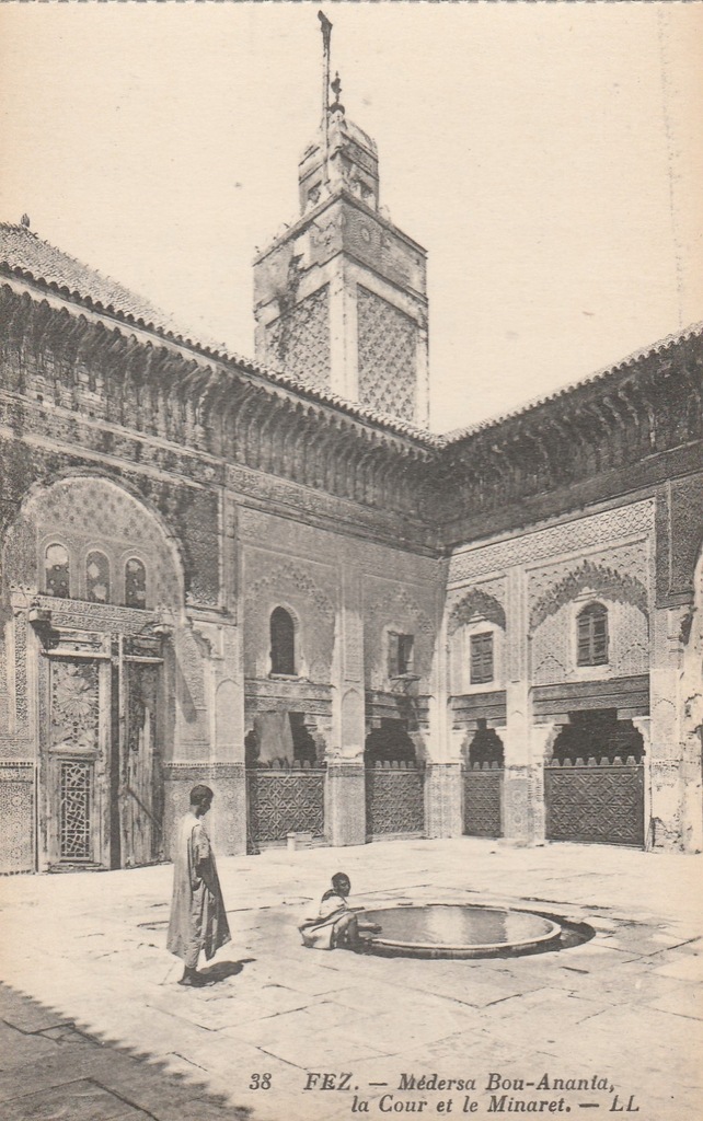 1486.Maroko Fez,Widok na Szkołę Koraniczną,Przedwojenna Pocztówka