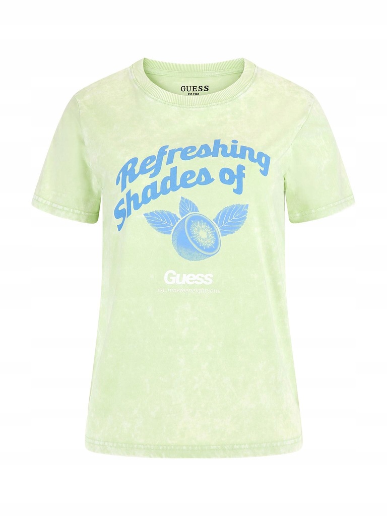 GUESS T-Shirt Fruits W3GI24 I3Z14 Zielony Regular Fit