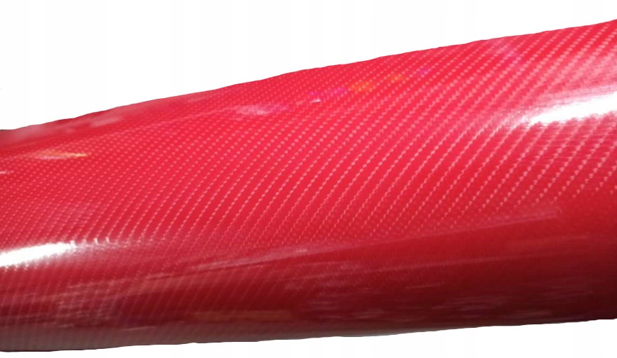 Folia odcinek carbon 5D czerwona 1,52x0,1m