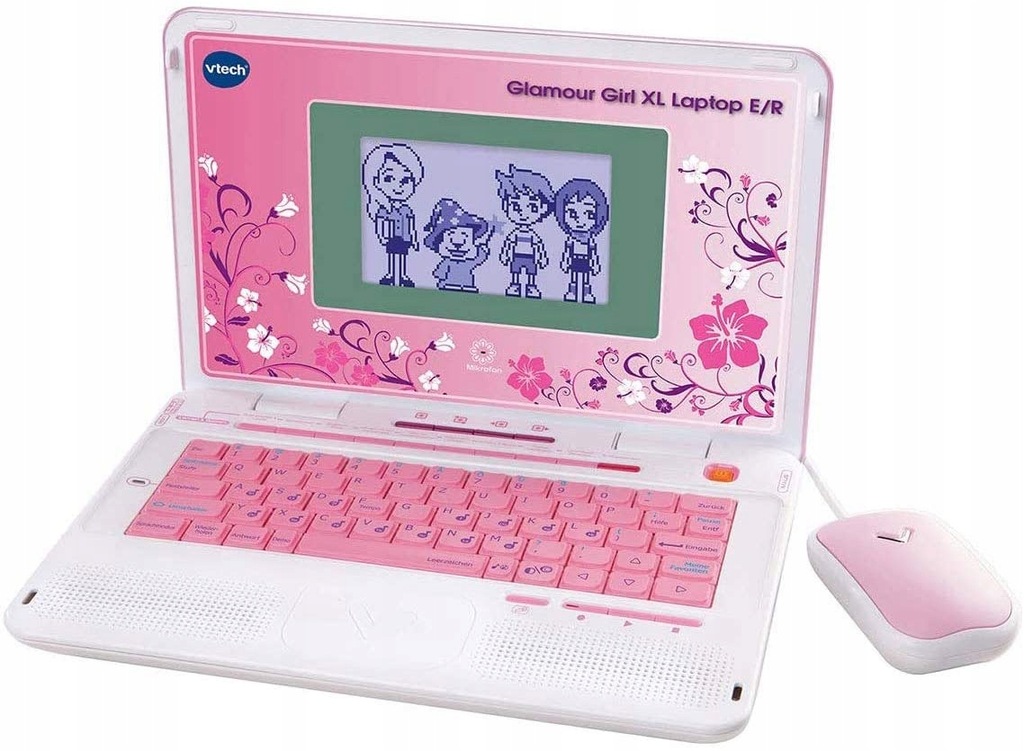 Laptop EDUKACYJNY dla dziewczynki RÓŻOWY Glamour Girl ANGIELSKI