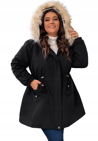 SHEIN PLUS SIZE KURTKA DAMSKA CZARNA PARKA 46 1VBD