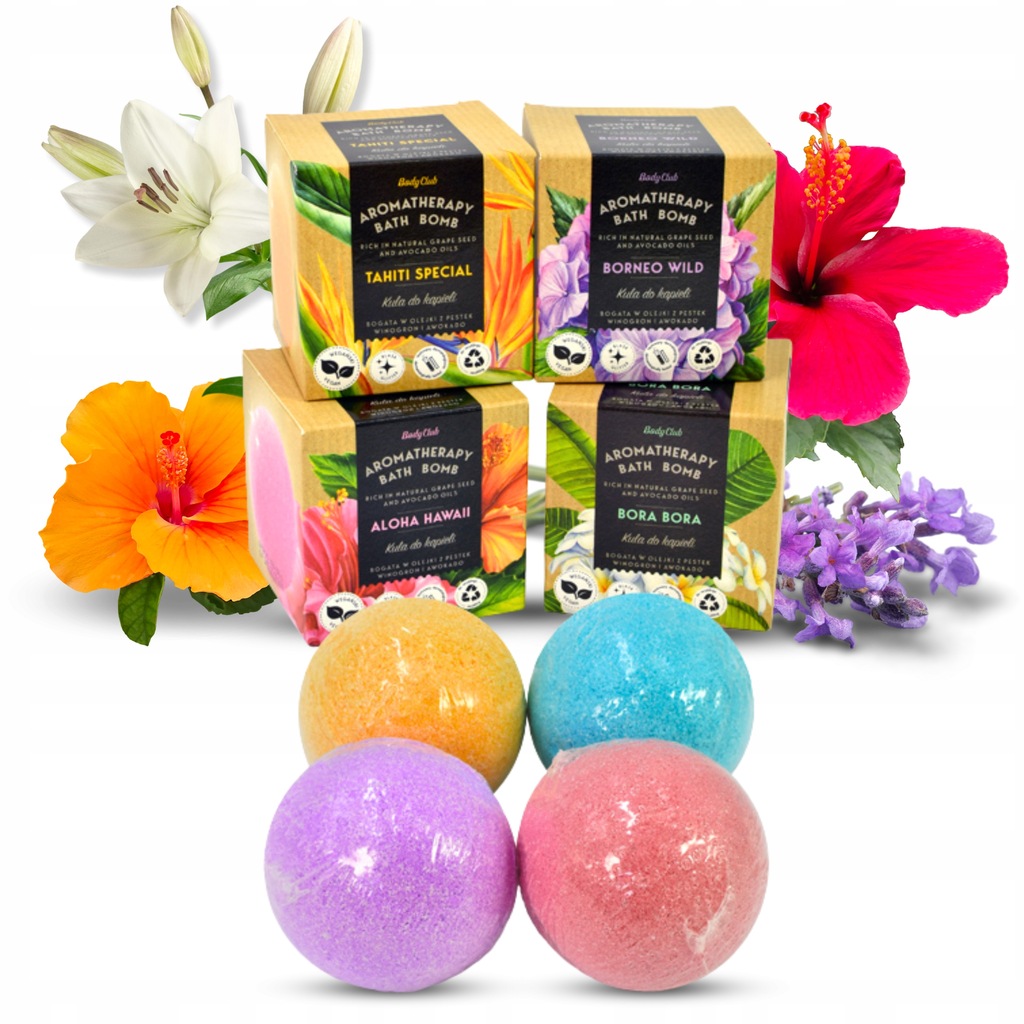 Kule do kąpieli - Zestaw Body Club AROMATHERAPY 4x165g