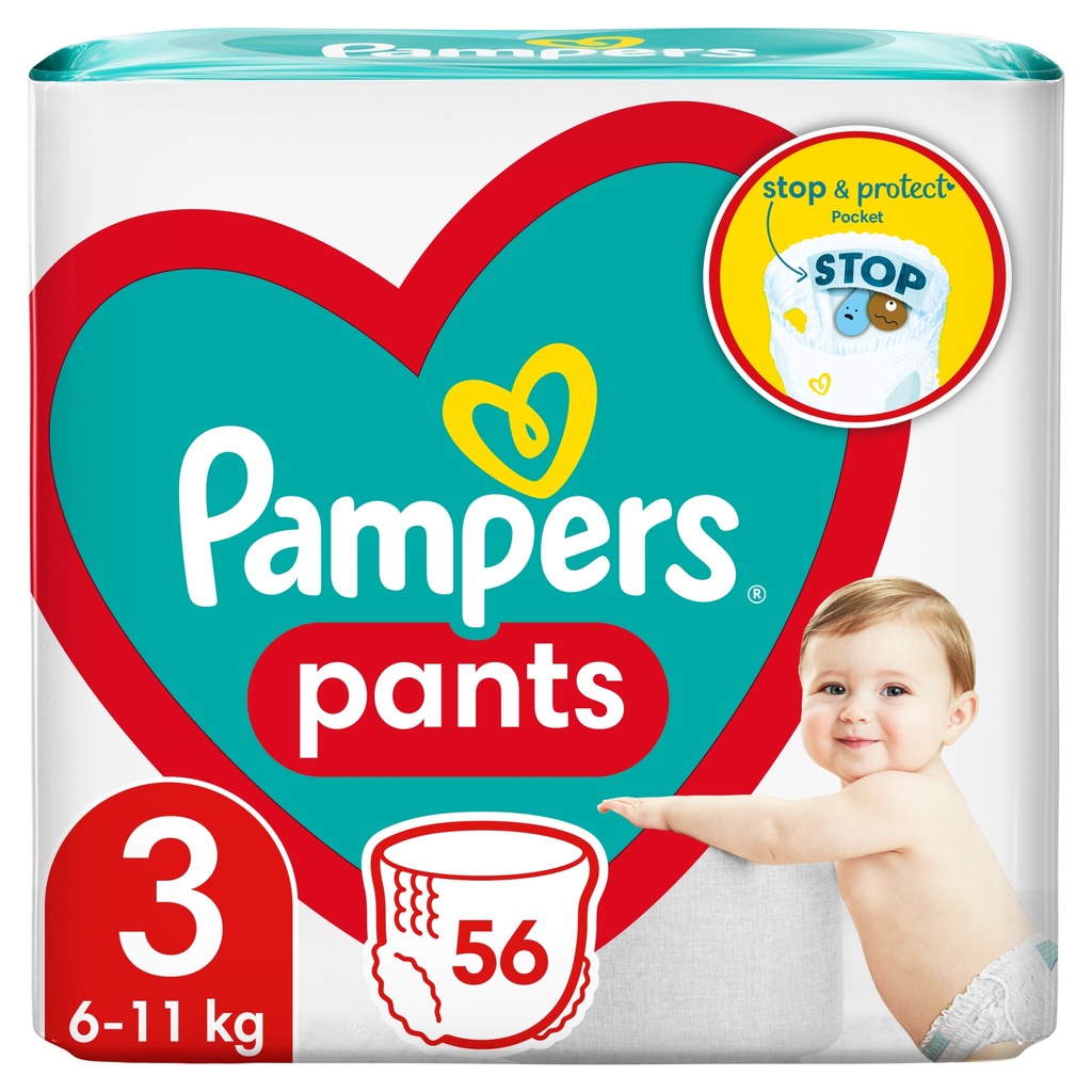 Pieluchomajtki Pampers Pants Rozmiar 3 56 szt.