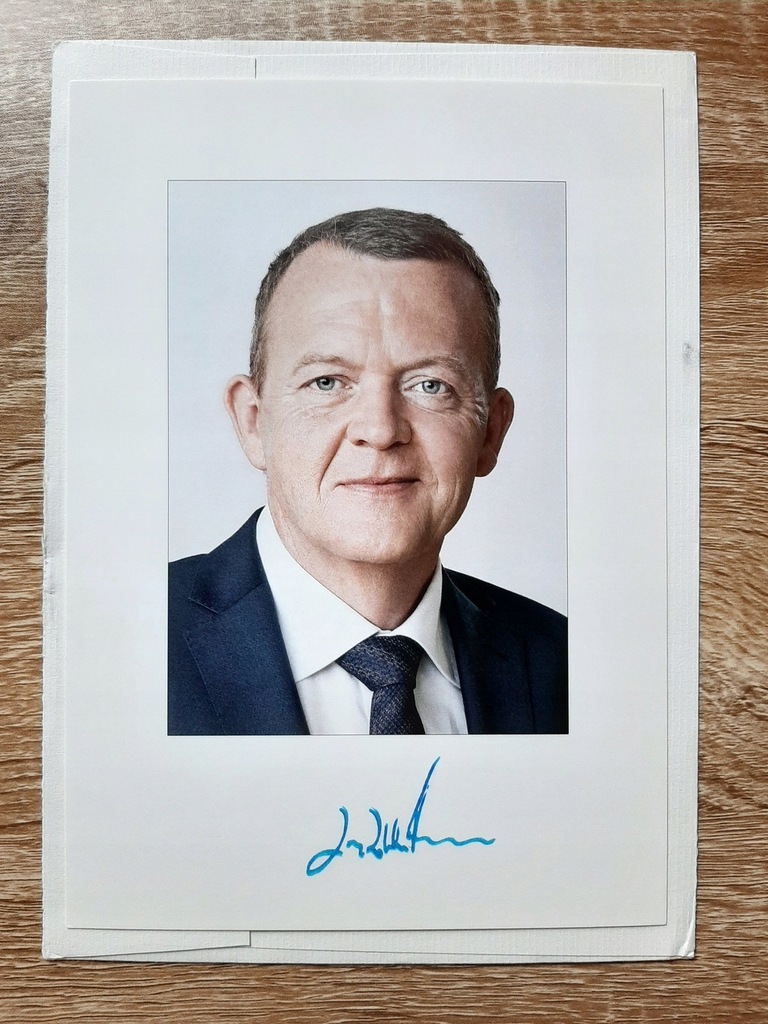 Lars Løkke Rasmussen Premier Danii AUTOGRAF