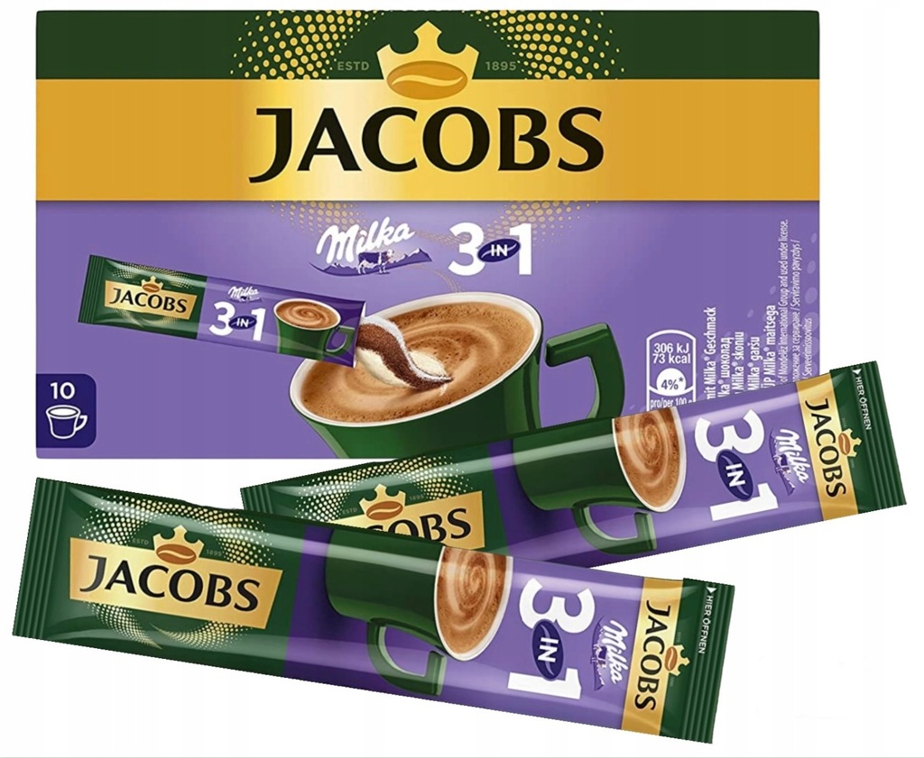 Jacobs Milka kawa w saszetkach 3w1, 10 szt. DE