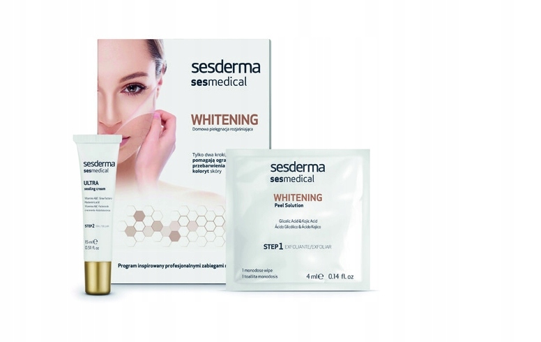 Sesmedical WHITENING 4 chusteczki, krem 15 ml