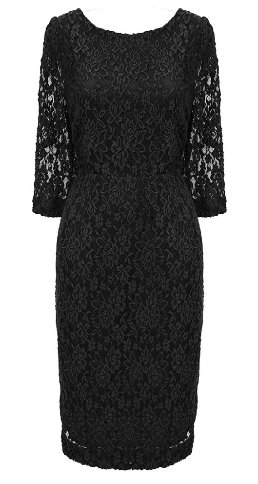 MONSOON koronkowa sukiena czarna midi elegancka 42