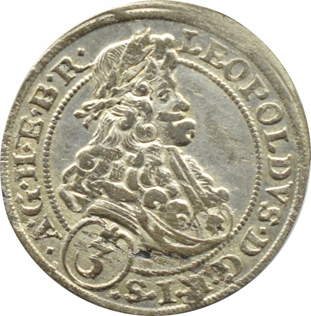 Leopold I, 3 krajcary 1696 CB, Brzeg