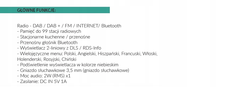 Купить ЭЛЕГАНТНАЯ КУХНЯ РАДИО ИНТЕРНЕТ DAB FM WIFI: отзывы, фото, характеристики в интерне-магазине Aredi.ru