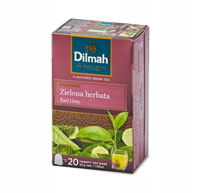 Herbata Dilmah Zielona Earl Grey 20x1,5g Saszetki