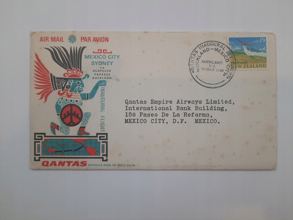 Poczta Lotnicza Qantas Mexico Sydney 1966