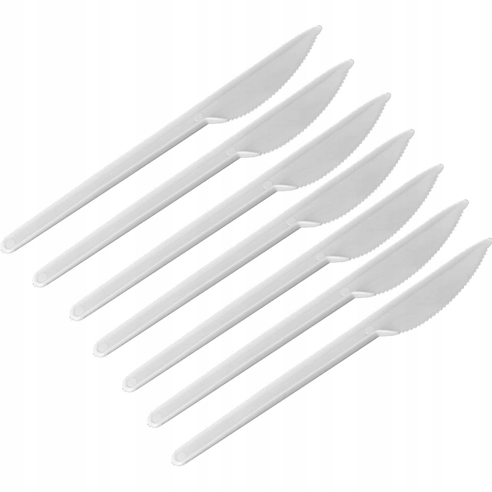 Białe Noże Jednorazowe Plastikowe 100 szt