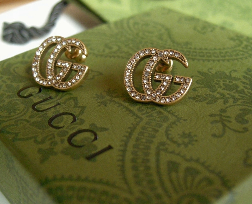 GUCCI Double GG Crystal Earrings kolczyki - 13696751664