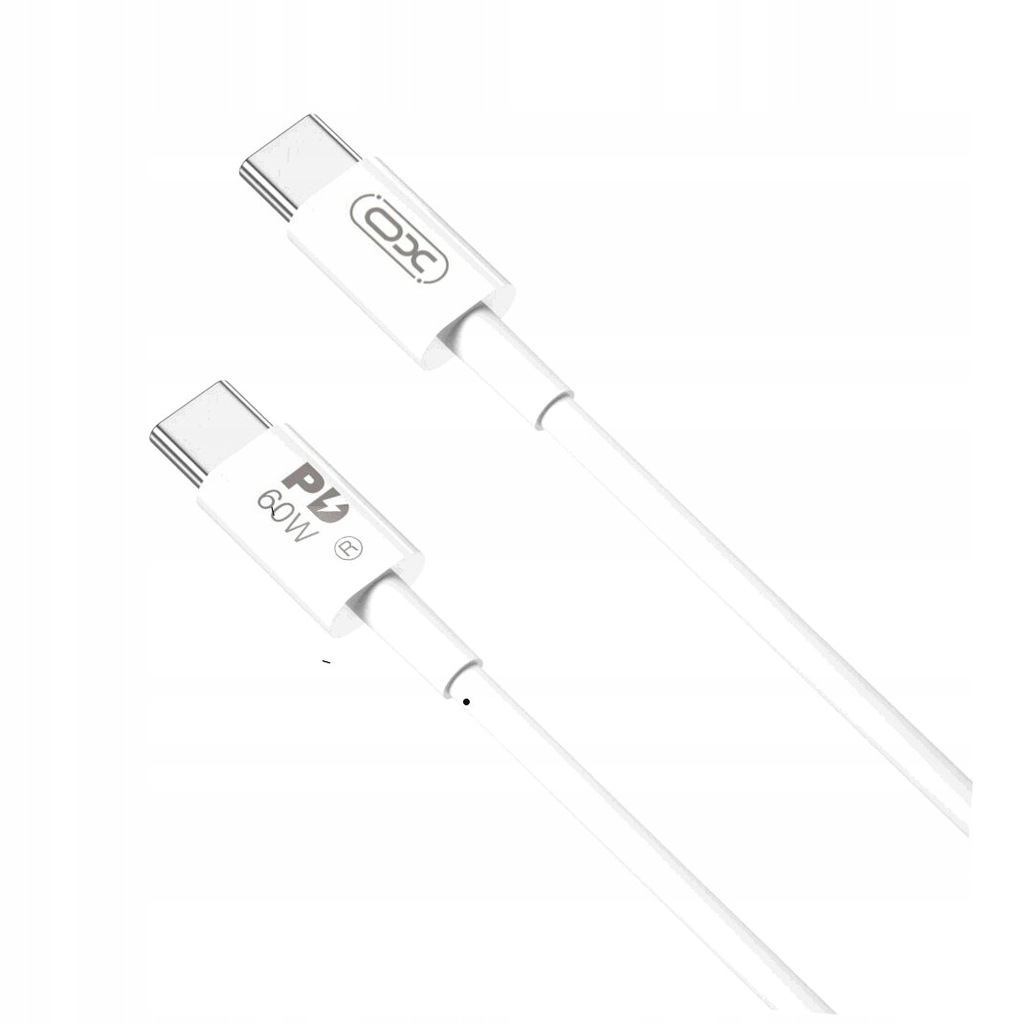 XO kabel NB-Q190A PD USB-C - USB-C 1,0m 60W biały