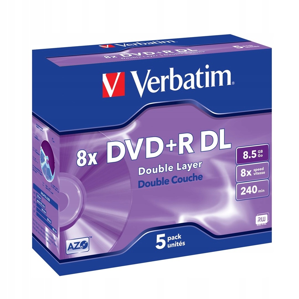 Płyta DVD Verbatim 43541 (8,5GB; 8x; 5szt.; Slim C