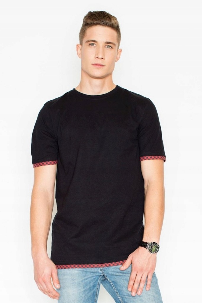 Męska modna Koszulka V032 Czarny XL