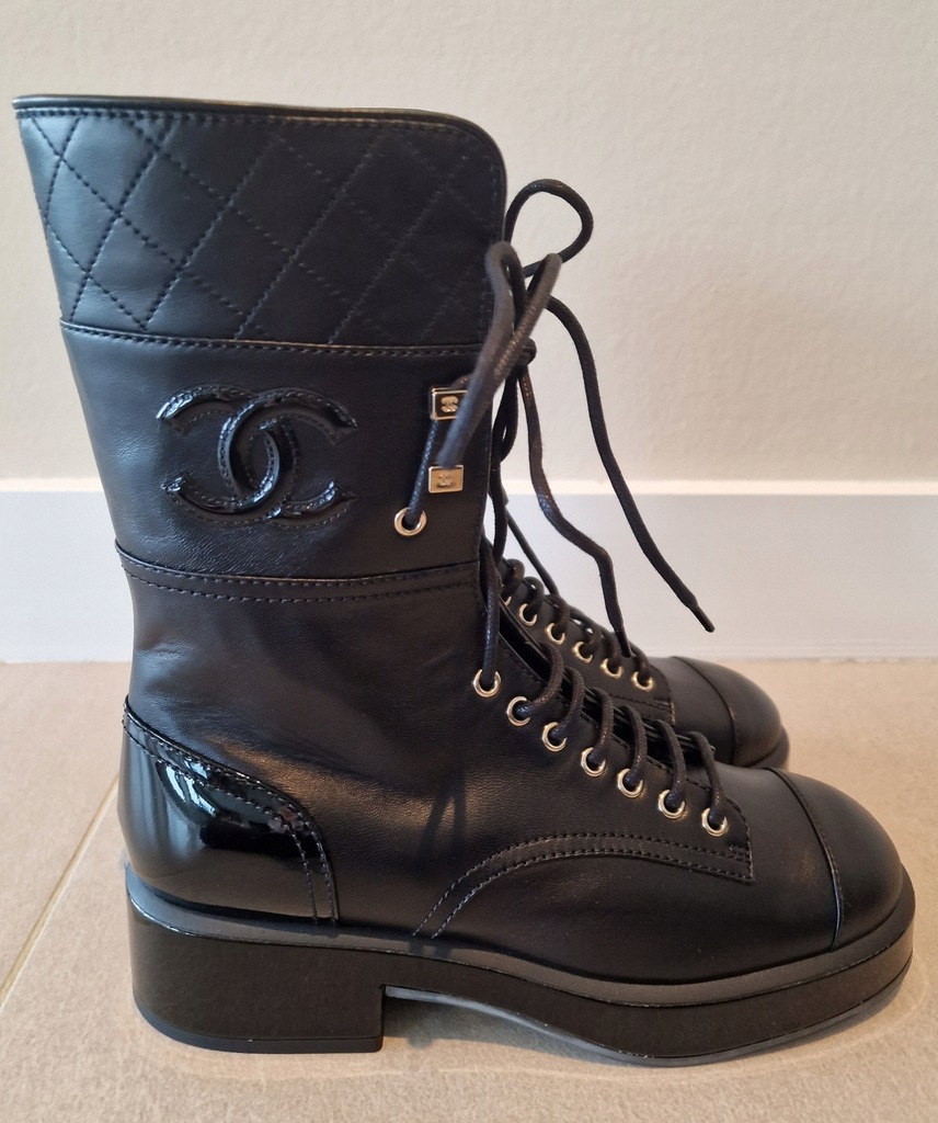 CHANEL kultowe botki Biker Boots CC Rozmiar 38