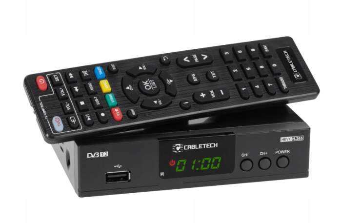 Tuner dekoder TV DVB-T2 H.265 HEVC USB Cabletech
