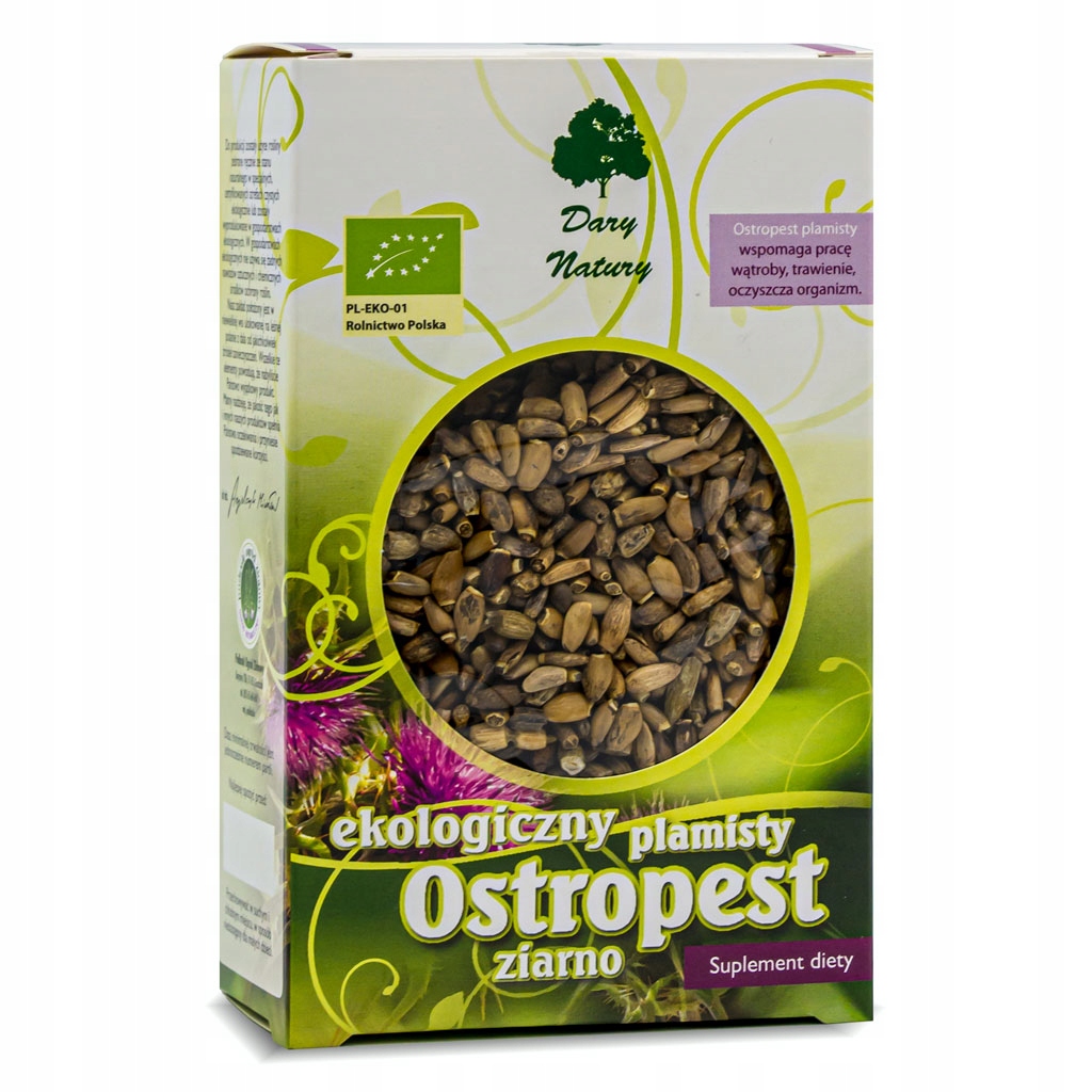 Ostropest plamisty ziarno supl. diety BIO 100g DARY NATURY