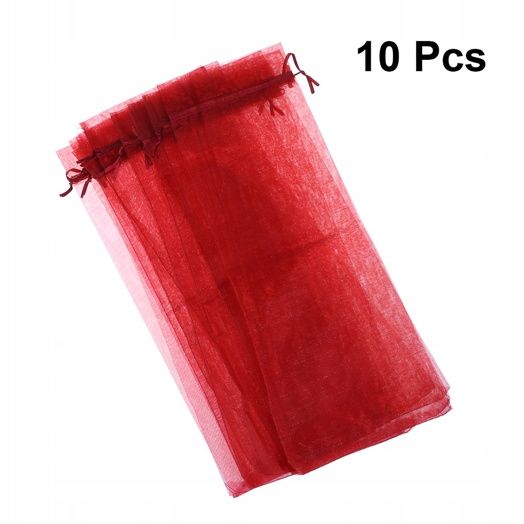 10 sztuk Sheer Organza Pokrowiec na butelkę wina W