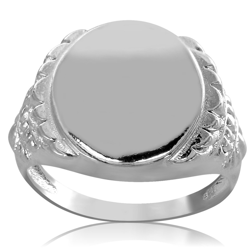 4 SREBRNY SYGNET MĘSKI OWAL Z ORNAMENTAMI PR. 925 - 6991993350