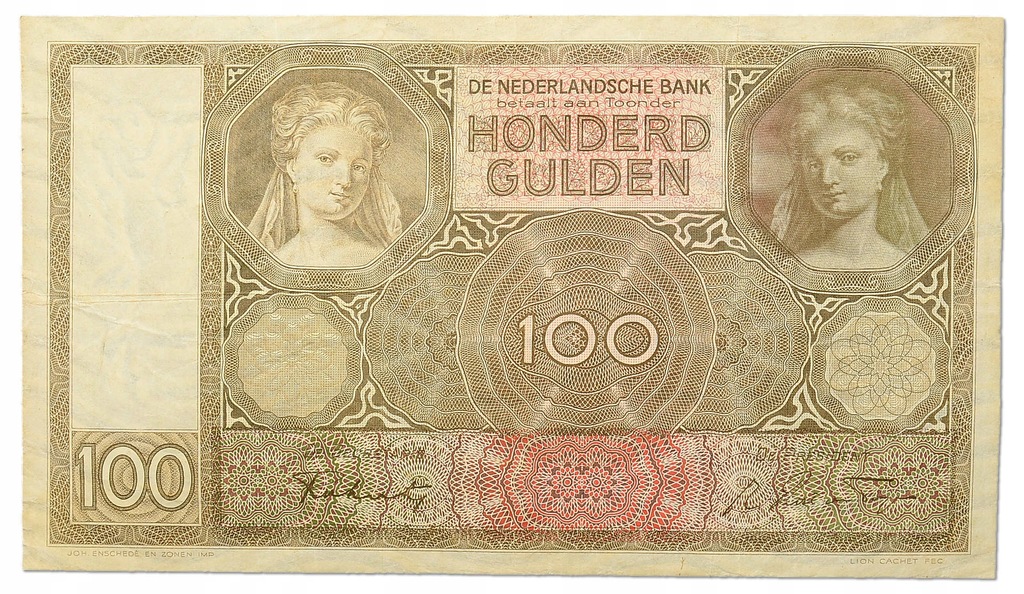 17.Holandia, 100 Guldenów 1944, P.51.c, St.3/3+