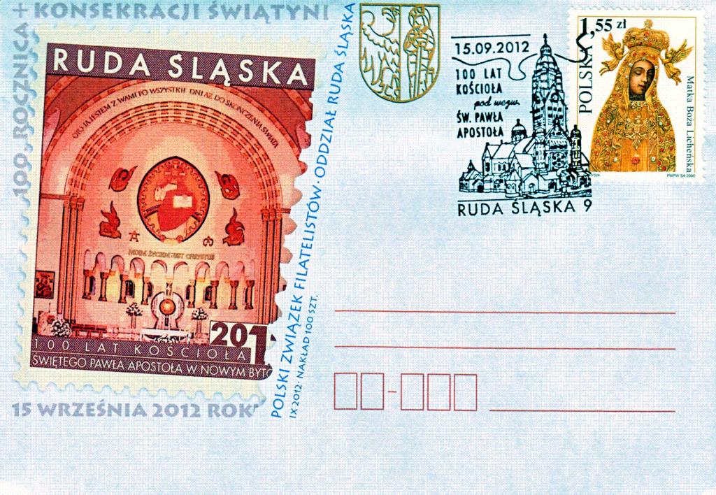 Koperta na100-lecie kościoła przy pl.Jana Pawła II