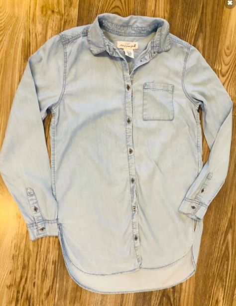 H&M cienka jeansowa koszula tunika 152