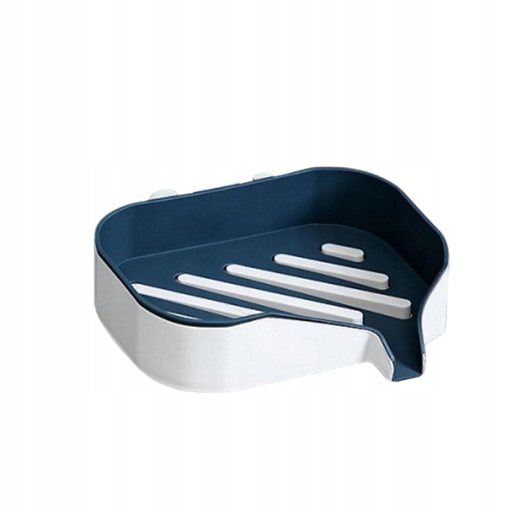 Bar Soap Holder with Soap Tray Wall Blue and White
