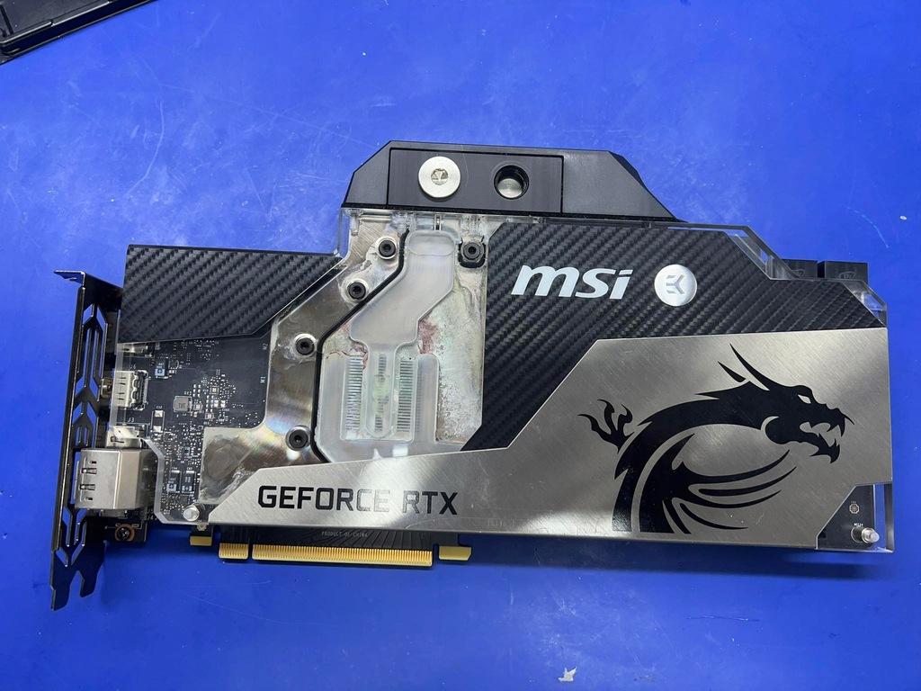 Karta graficzna MSI GeForce RTX 2080 SEA HAWK 8GB chłodzenie wodne wada