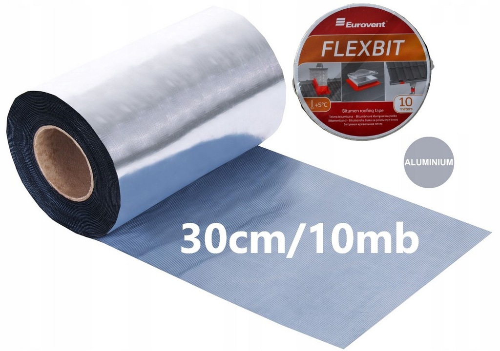 Eurovent Flexbit Dachdeckerband 150mm - Bitumen Abdichtband Aluminium