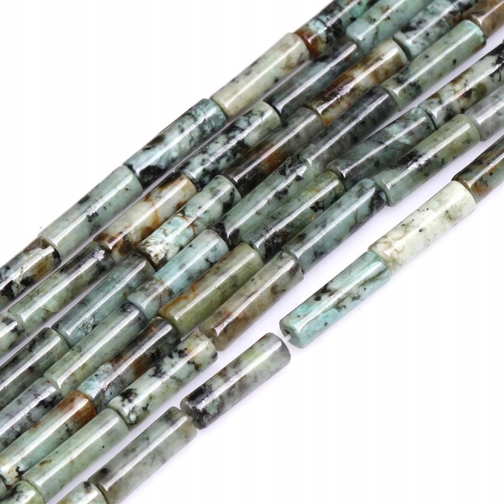 28szt 4x13mm Naturalna Afryka Turkusowa Koraliki Kolumna Cylinder Tube Luźn