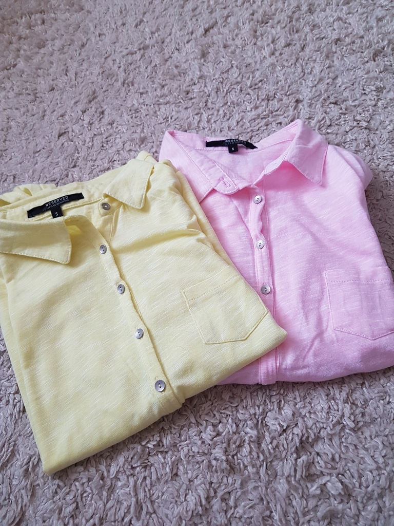 Bluzka RESERVED S różowa i limonkowa zestaw