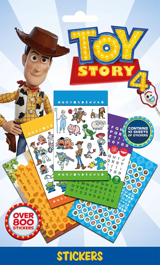 Toy Story 4 Zestaw 800 naklejek na 10 arkuszach