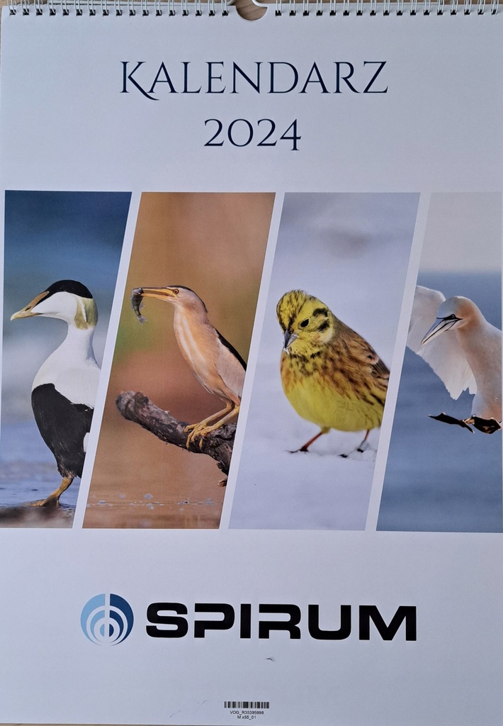 Kalendarz 2024 ze zdjęciami ptaków