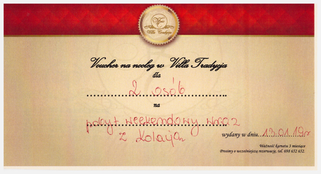 Voucher na nocleg w Villa Tradycja