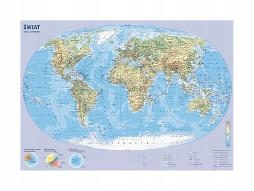 Plansza edukacyjna - Mapa świata 1:60 000 000