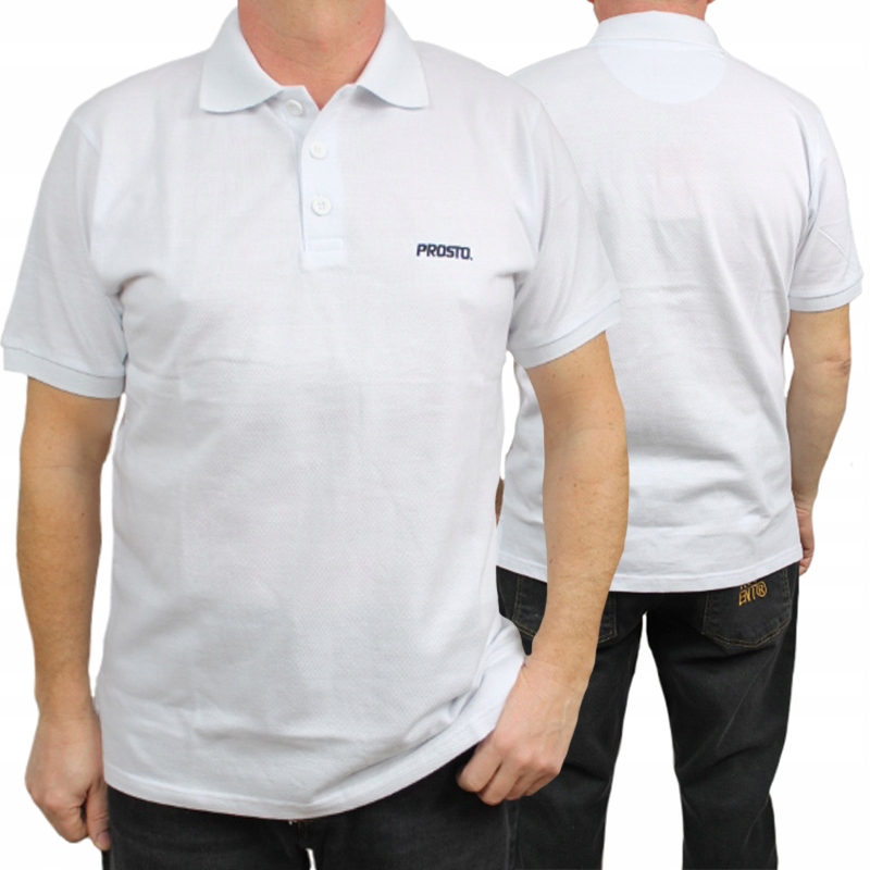 PROSTO koszulka Polo BAZIC white + wlepa ARI -- XL