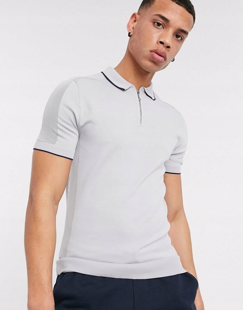 21P032 RIVER ISLAND__XXZ KOSZULKA POLO ZAMEK__M