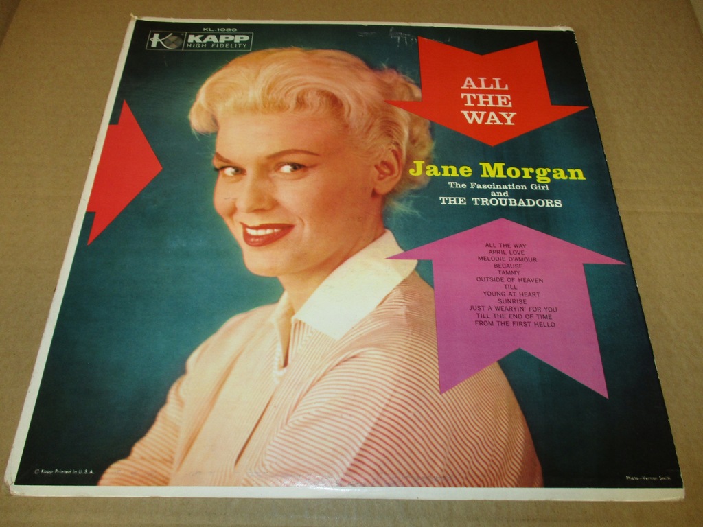 JANE MORGAN ALL THE WAY LP 1962 US