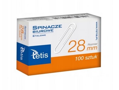 Spinacz biurowy Tetis 28 mm 100 szt.