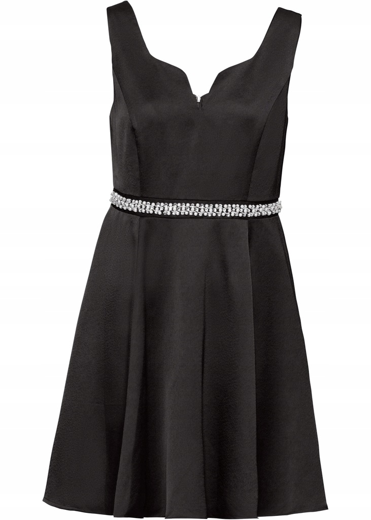 B.P.C Elegancka czarna sukienka z perełkami *38