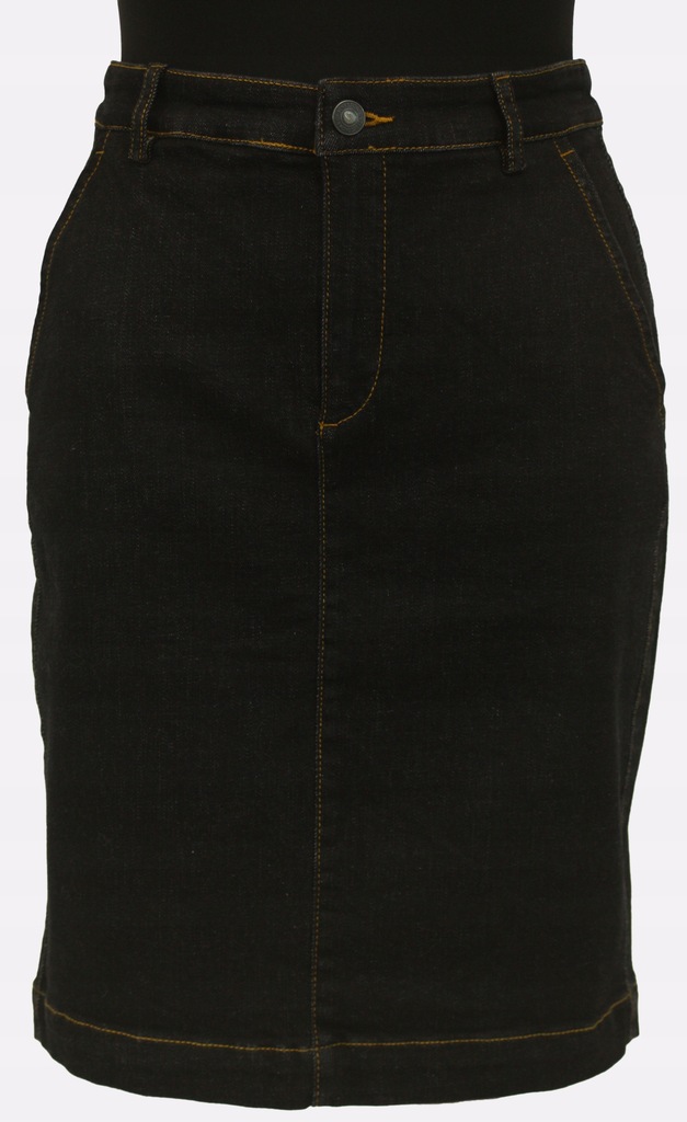 Spódnica jeans klasyczna BENETTON miękka czarna 38