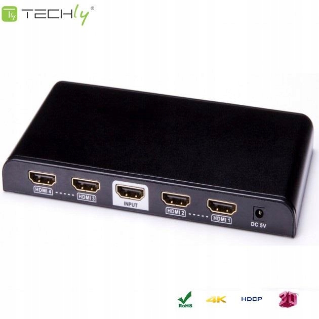 Rozdzielacz Splitter Techly HDMI 1 4 Ultra HD, 3D