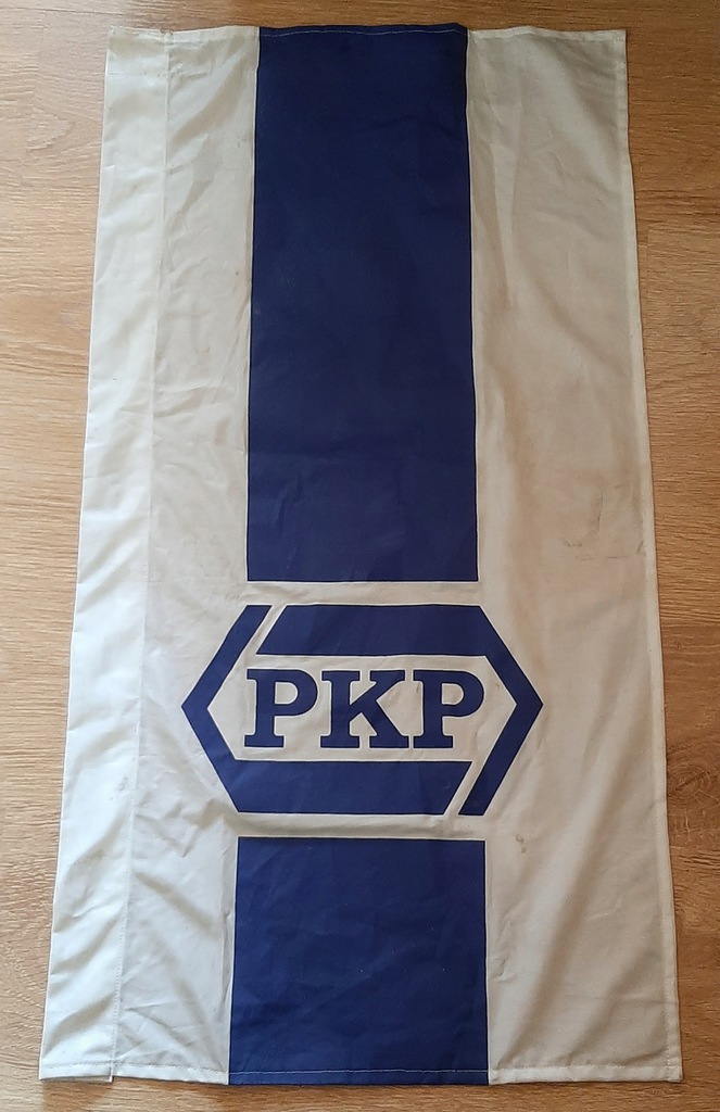 flaga pkp oryginał na drzewiec 95 x50 cm